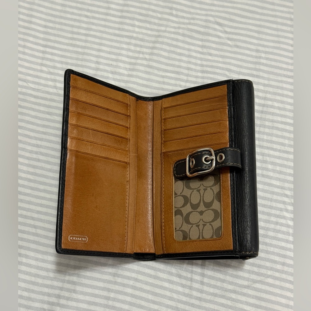 Vintage Coach Legacy Bi-fold Topstitch ID Window Leather Wallet